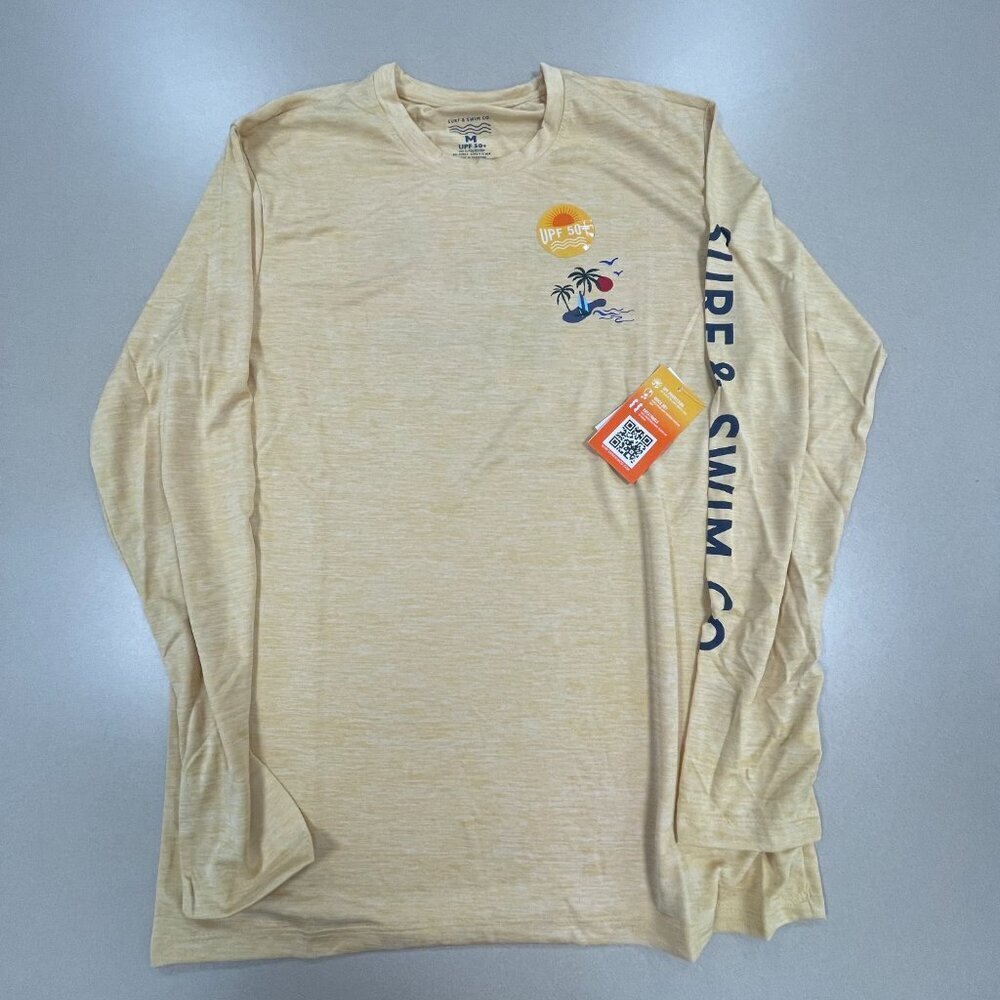 Surf & Swim Co. UPF 50+ Long Sleeve Swim Tee in Wild Honey - Medium - NWT